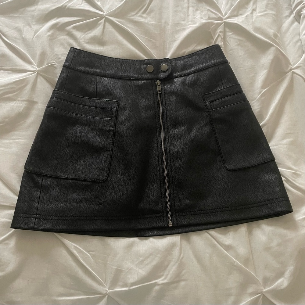 Free people mini skirt faux leather
